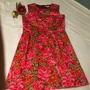 Cato Floral Lined Red Dress